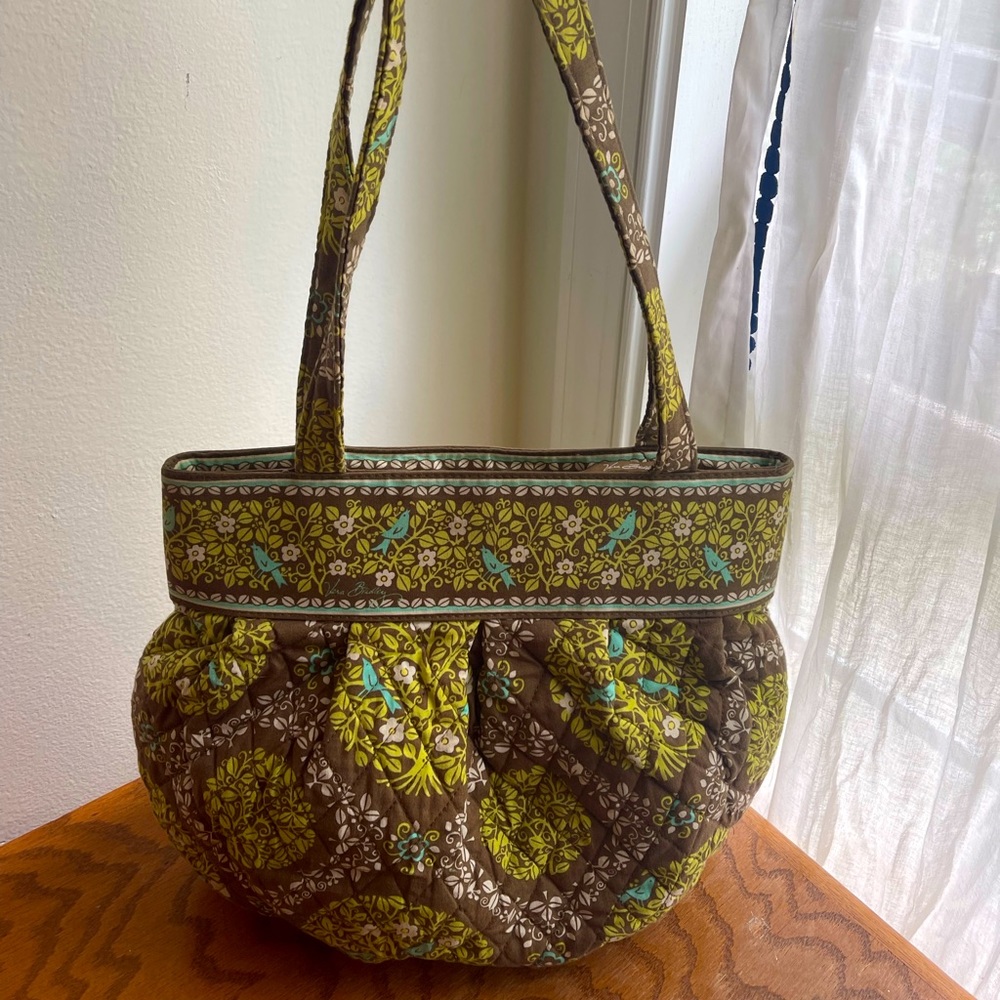 Vera Bradley RARE Sitting In A Tree Blue Birds Purse Tote Shoulder Bag